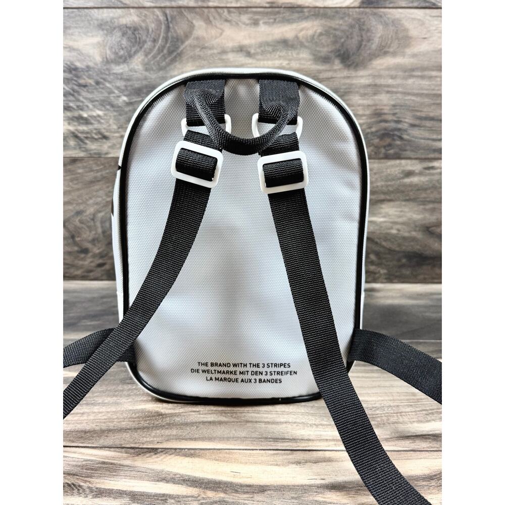 NWOT Adidas Originals Santiago Mini Backpack White Black Trefoil Logo - Picture 7 of 14